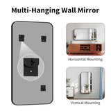 Koonmi Black Framed Bathroom Mirror - 24x48 Inch Shatterproof Tempered Glass Vanity Mirror for Bathroom Sink, Wall Mounted with Matte Aluminum Alloy Frame, No Distortion, Modern Decor