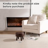 Small Foot Stool Ottoman, Round Pouf Foot Rest, Footstool, Faux Leather