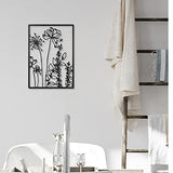 Therwen 3 Pcs Black Metal Wall Art Minimalist Wall Decor for Bedroom Flowers Decor Hanging Flower Bathroom Art Flower Line Sculpture Kitchen Decoration 16.5 x 9.8 Inch(Cute Style)