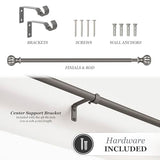 Kenney - 71631 Rachel Standard Decorative Window Curtain Rod, 28 to 48-Inch, Italian Pewter