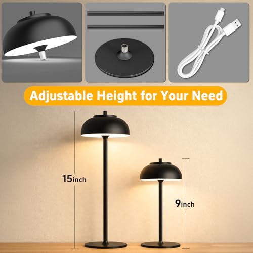 2 Pack Led Cordless Table Lamps Rechargeable,Table Lights Battery Operated-IP65 Waterproof-for Outdoor Patio/Restaurants/Home/Dinner/Table Lighting-Touch Control & Dimmable