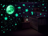 1078 PCS Glow in The Dark Stars for Ceiling Planets Galaxy Space Nursery Wall Stickers Rocket Astronaut Kids Boys Room Decorations Bedroom