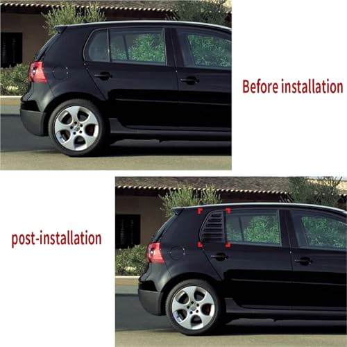 A Pair Rear Window Louver Shutter Compatible with VW Golf 5 5 Golf MK5 Side Air Vents Shutter Cover Trim Exterior Accessories(Piano Black)
