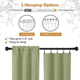 Aiyufeng Sage Green Blackout Curtains for Bedroom 63 Inch Length 2 Panels Set, Solid Thermal Insulated Energy Saving Rod Pocket Window Treatment Curtains Blackout Drapes, W40 x L63 Inch, Sage