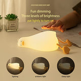 Benson Lying Flat Duck Night Light, LED Squishy Duck Lamp, Cute Light Up Duck, Silicone Dimmable Nursery Nightlight, Rechargeable Bedside Touch Lamp for Breastfeeding, Finn The Duck.