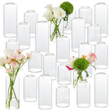 Glass Bud Vases Set of 24, Clear Flower Vase for Centerpieces, Small Vases for Flowers, Decor Centerpiece for Bathroom, Decorative Vases for House Warming