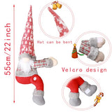 Christmas Tree Topper Gnomes Decorations,22 Inch Handmade with Lighted Star | Gnome Tree Topper Remote Control Lighted Star Lighted Multi-use Xmas Ornament for Home Wine Bottle, Curtain, handrail