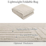 SHACOS Soft Cozy Fluffy Arch Pattern High-Low Pile Area Rugs 6'x9' Large Non Slip Washable Modern Geometric Rug Scandinavian Minimalist Carpet for Living Room Bedroom Dining Room, Beige