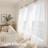 MIULEE White Sheer Curtains 84 Inches Long, 4 Panels Set, Light Filtering Rod Pocket Voile Drapes for Living Room and Bedroom, Airy Soft Fabric Window Treatments, 42 x 84 Inches
