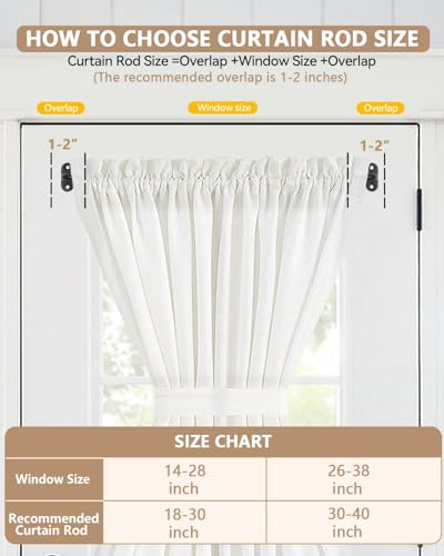 1 Pack French Door Curtain Rod Adjustable 18-30 Inch, 3/8 In. Diameter, Cafe Curtain Rod, Sash Curtain Rods for Door Window (Black)
