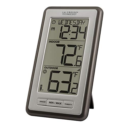 La Crosse Technology Atomic Projection Alarm Clock with Temperature | Wireless Digital Thermometer