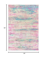 KOZYFLY Abstract Rugs for Entryway 2x3 Small Area Rug Multi-Pink