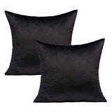 VAKADO 20x20 Black Pillow Covers Decorative Velvet Cozy Soft Solid Square Throw Cushion Cases Home Decor for Couch Sofa Bedroom Office Set of 2