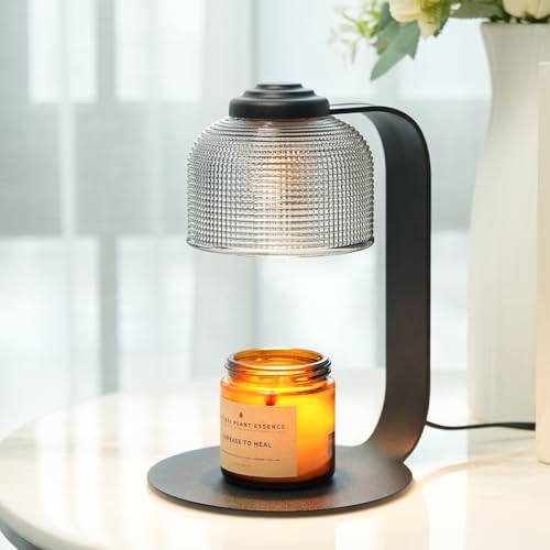 Candle Warmer Lamp with Timer - 4-Level Dimmable, Includes 2 Bulbs, Flameless Wax Warmer for Jar Candles | Ideal Gift for Housewarming & Birthday