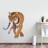 wondever Walking Tiger Wall Stickers Jungle Animals Tiger Peel and Stick Wall Art Decals for Living Room Bedroom Kids Room Playroom
