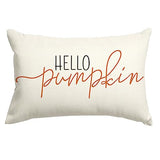 RABUSOFA Fall Pillow Covers 12x20 Inch,Autumn Hello Pumpkin Pillows Decorative Throw Pillows,Lumbar Outdoor Thanksgiving Cushion Cover Farmhosue Fall Decor for Bedroom Couch Sofa White