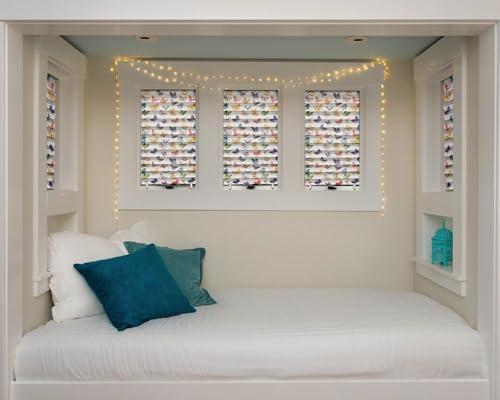 Redi Shade No Tools Original Printed Light Filtering Pleated Paper Shade, Butterflies, 36" W x 72" L, 4 Pack