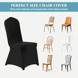 VidaFete 100PCS Black Chair Cover, Polyester Spandex Dining Chair Cover Stretchable Chair Slipcovers for Dining Room, Kitchen, Wedding, Banquet, Fits Most Seat Shapes