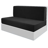 Tlswshsy RV Dinette Cushion Covers-Stretchable Loveseat Sofa Furniture Protector -Elastic Camper Cushion Slipcoversfor RV Camper Car Bench (Black)