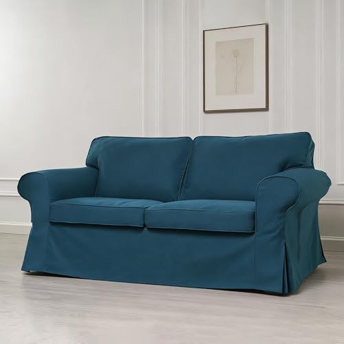 Ektorp Loveseat Sofa Cover Replacement for IKEA Ektorp Sofas Cover, Ektorp 2 Seat Loveseat Cover Only!(Daily Blue)