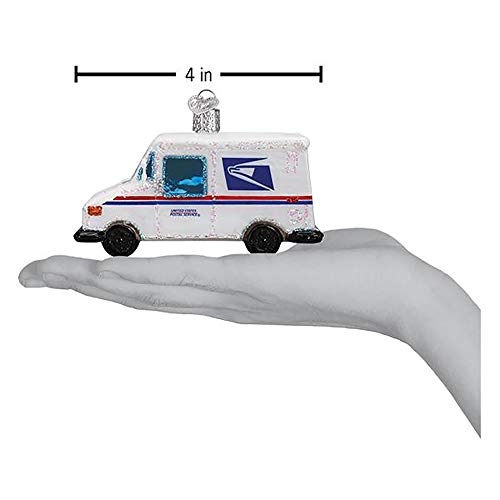 Old World Christmas Ornaments USPS Mail Truck Glass Blown Ornaments for Christmas Tree