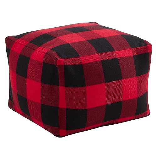 SARO LIFESTYLE Buffalo Plaid Pouf