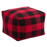 SARO LIFESTYLE Buffalo Plaid Pouf