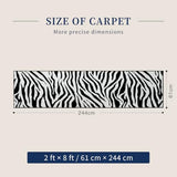 Zebra Hallway Runner Rugs 2x8: Black and White Modern Washable Rug