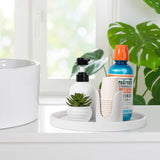 Silicone Bathroom Tray Coffee Table Decor Perfume Organizer, 10" White