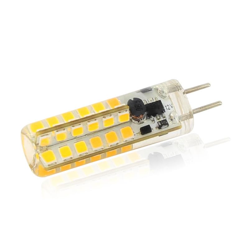 (6-Pack) Dimmable 5-Watt T4 GY6.35 LED Bulb 12-18V AC/DC, 48SMD 2835 LED, Warm White Color (Jc10 Bi-pin 35-40w Replacement) (Warm White .2700K)