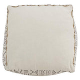 SARO LIFESTYLE Light Mudcloth Pouf