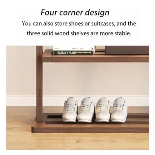Full-Length Mirror Home Dressing Mirror Hanger Chinese Style Coat Rack with Mirror Full Body Mirror Home Bedroom Fitting Mirror Hanger Full Length Floor Mirror (88cm)
