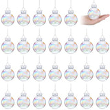 Funtery 24 Pcs Clear Plastic Ornaments for Crafts Iridescent Ornaments Ball Decoration 2.5-inch DIY Bubble Pot Cauldron DIY Witch Magic Pot Witch Cauldron Decoration (Iridescence Style)