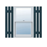 Builders Edge 12"W x 54"H , Custom Three Board Spaced (2 Batten) Shutters (Per Pair), 166 - Midnight Blue