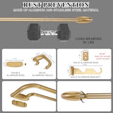 Double Curtain Rods Warm Gold,Room Darkening Drapery Rod for 28-48 Inches,Adjustable 3/4 Inches Front and 5/8 Inches Back Quality Metal Rod for Window,Wrap Around Design
