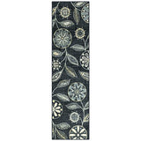 Maples Rugs Reggie Bohemian Floral Print Runner Rug, 2' x 7', Persian Blue