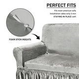 NICEEC Grey Loveseat Covers and Couch Cover Bundle