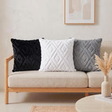 decorUhome Fall Faux Fur Pure White Throw Pillow Covers 18x18 Set of 2