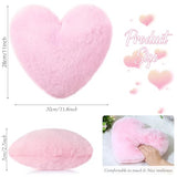 Liliful 6 Pcs Faux Rabbit Fur Heart Pillows Fluffy Heart Throw Pillows Cute Couch Cushion Soft Decorative Throw Cushion for Bed Sofa Girls Women(12 x 11 Inch,Pink Series)