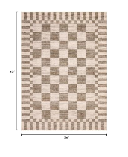 GarveeHome Checkered Rug 3x5 Area Rugs for Living Room Washable Nursey Rug