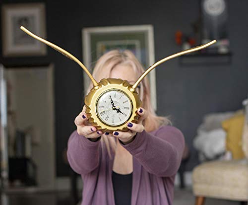 Harry Potter Golden Snitch Replica Desk Clock | Battery Operated Clock | Geek Decor for Bedroom, Bedside Table, Desk, Office | Collectible Quidditch Snitch Clock | 9 x 18 Inches