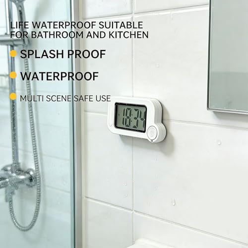 2pcs IPX7 Waterproof Kitchen Bathroom Clock with Backlight and Quiet Operations Perfect for Students and Travelers