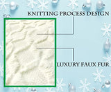 48 Inch Christmas Tree Skirt Faux Fur with Cable Knit Knitted Thick Decoration for Merry Christmas Decorations