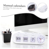 Garneck Home Office Manual Flipping Clock Retro Desktop Calendar Month Date Display Material for Home Decor Easy Read Design for Office Kitchen and More
