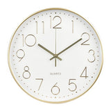 Wall Clock 12 Inch Non-Ticking Silent Modern Simple Style Round Decor Clock Gold Stereoscopic Dial Quartz Wall Clocks for Home/Office/School/Living Room/Bedroom/Kitchen