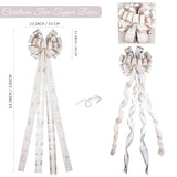 Ivory and Champagne Gold Christmas Tree Topper Bow 13 x 53 Inch Large With Streamer and Bauble Patterns for Xmas Tree Wreaths Door Staircase Home Decor