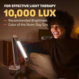 Lumos 10,000 Lux Light Therapy Lamp | Seen On Shark Tank | Sun Lamp For Seasonal Blues | Ultra Bright White Light Therapy | 10,000 LUX | UV-Free | Full-Spectrum | Adjustable Panel