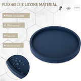 Silicone Bathroom Tray Coffee Table Decor Perfume Organizer, 11" Dark Blue