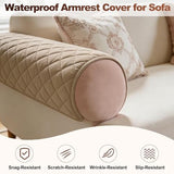 uxcell 2 Pcs Couch Arm Covers, 28" x 24" Waterproof Armrest Cover for Sofa, Non-Slip Chair Arm Covers Protector, Headrest Cover, Dark Brown