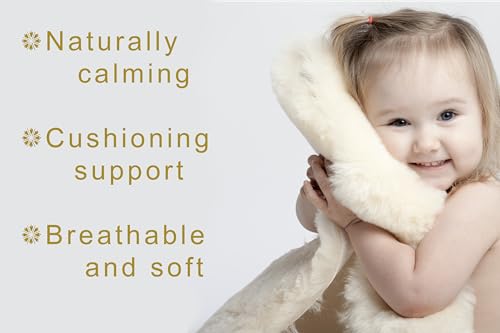 Desert Breeze Distributing Genuine New Zealand Baby Sheepskin, 100% Natural, Soft Shorn Wool, Soothing Comfort, All Seasons, Size Large LRG 34-36 inches in Length